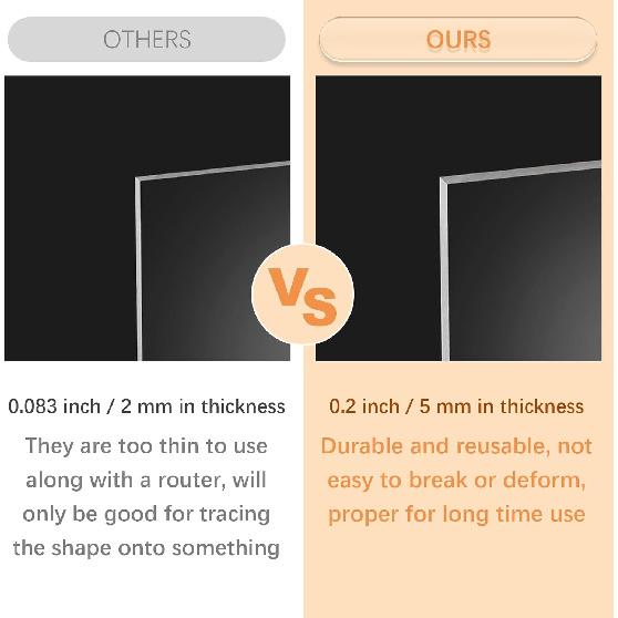 8PCS Router Templates for Woodworking 6 Acrylic Charcuterie Board Handle Template 2 Tray Router Templates Cutting Board Template with 3 Pens Angled