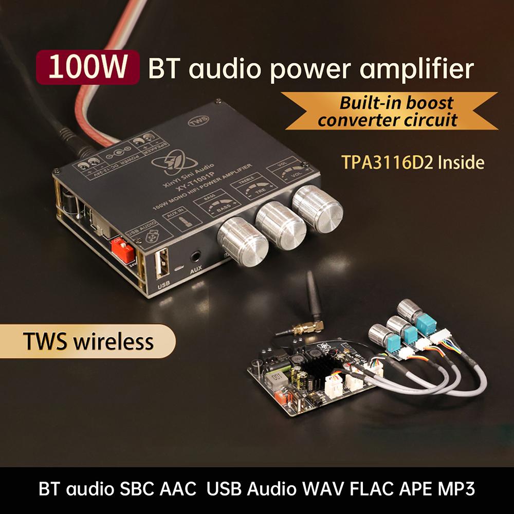 TWS Bluetooth Digital Audio Amplifier Board Mono 100W TPA3116D2 Sound Amplifiers AMP Module With App Control XY-T1001P