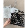 Back Lace Slim Short Strap Vest Beautiful Back Lace Slim Fit Short Camisole