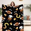 Halloween-Themed Flannel Blanket - Ultra Soft Machine Washable & Hypoallergenic, Perfect for Bed, Couch, or Travel