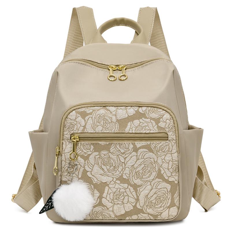 

Стильный корейский жаккардовый рюкзак с вышивкой 2025 для женщин: Модный, Повседневный, Универсальный 29*11*24 хаки