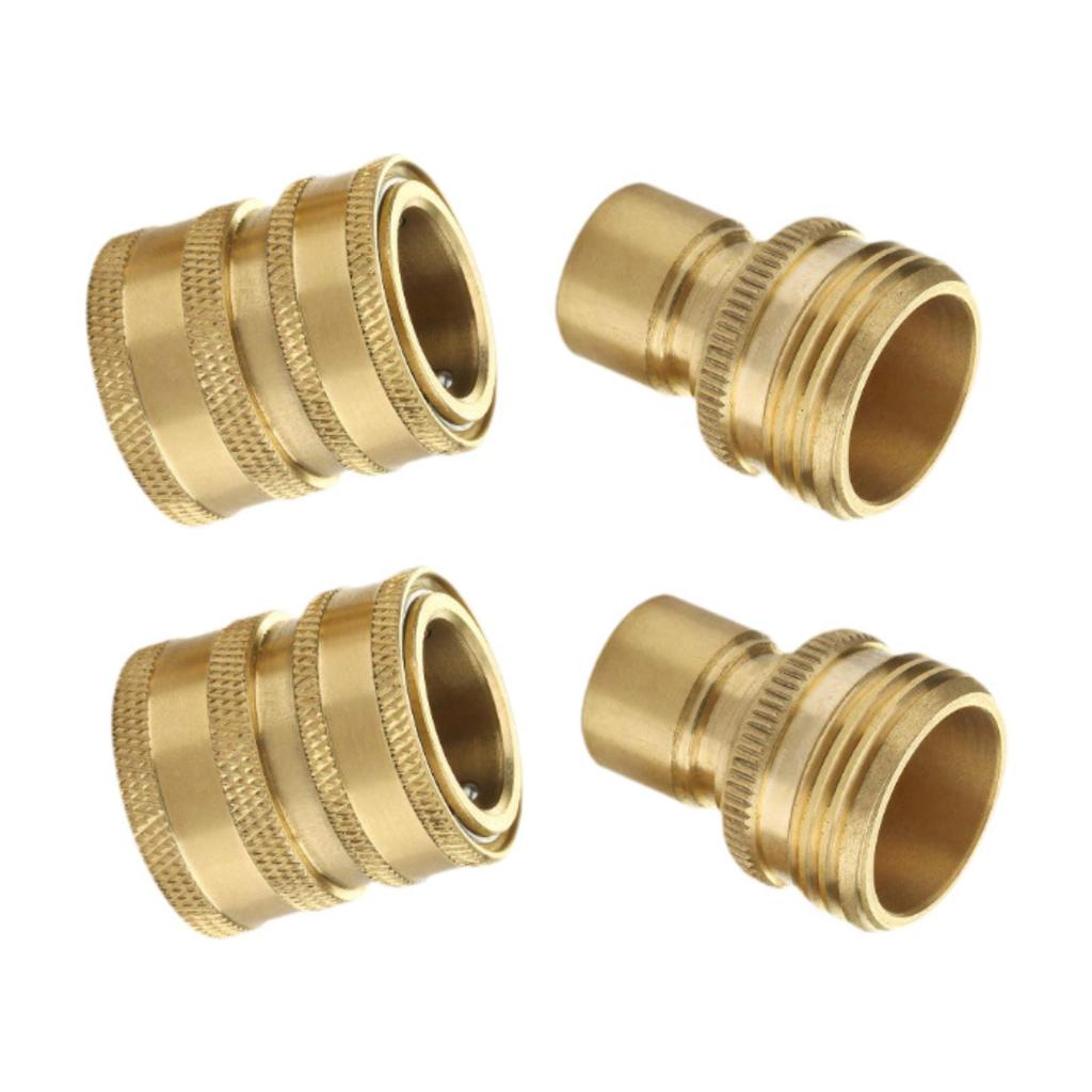 4 Pieces Garden Hose Quick Connect Water Hose Fitting 3/4 Inch Repair Parts High Performance Pressure Washer Adapters