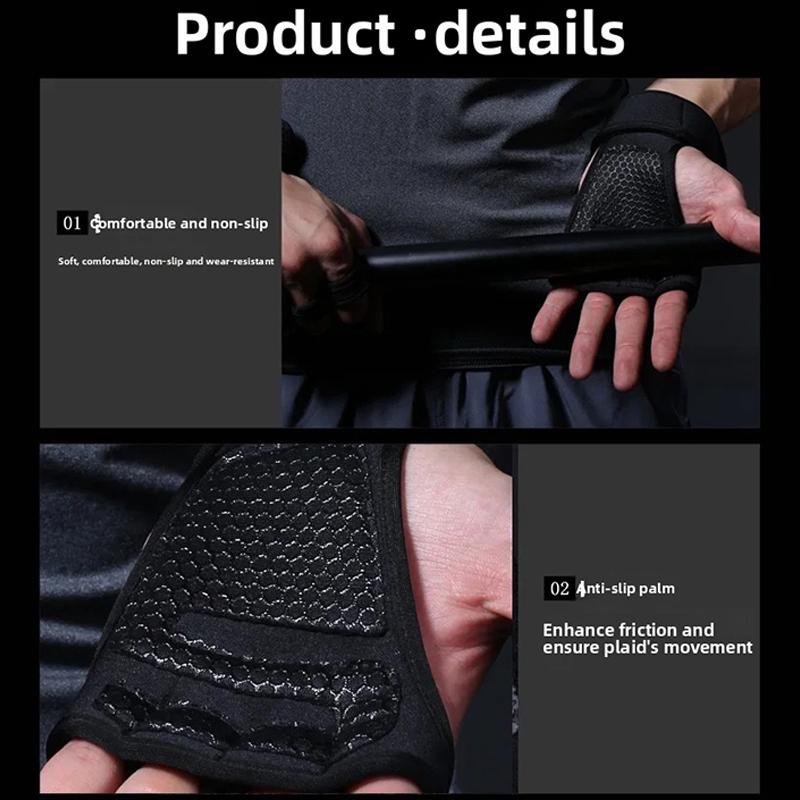 1 Pair Weightlifting Training Gloves For Men Women Fitness Sports Body Building Gymnastics Gym Hand Wrist Palm Protector Gloves