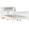 VidaXL Bed Frames Without Mattress White 140x200 Cm Solid Pine Wood, Bedroom Furniture, Slatted Base, Wooden Bed, 3323261