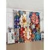 2pcs/Set Countryside Sunflower,Chrysanthemum,Red&Yellow Rose,Ivy Printed Trendy Floral Curtains Used For Living Room Room,Bedroom,Home
