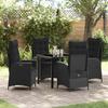 VidaXL 5-piece Garden Set with Cushions - Black Poly Rattan 3380485