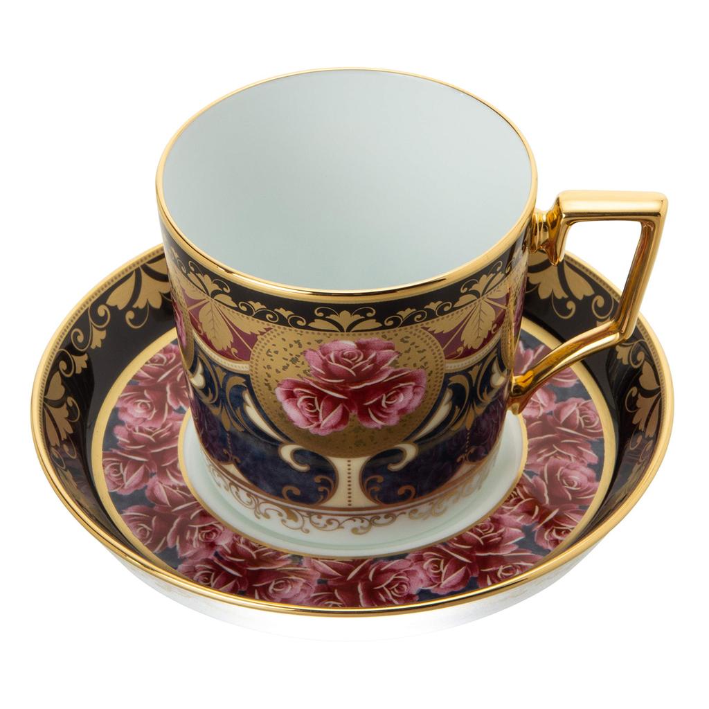 Noritake Coffee Cup Saucer 160cc Homage Collection Colored Rose Pattern Fine Porcelain & (Premium White) T2402/H-769