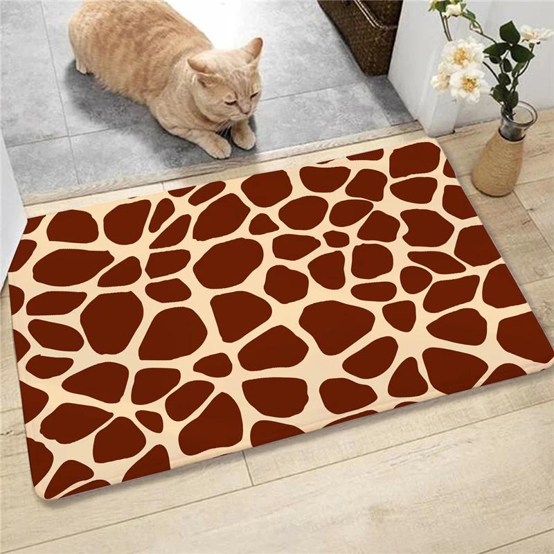 Fashion Animal Leopard Zebra Cow Deer Pattern Carpet Soft Carpets Rug Entrance Anti-slip Floor Mats Water Absorption