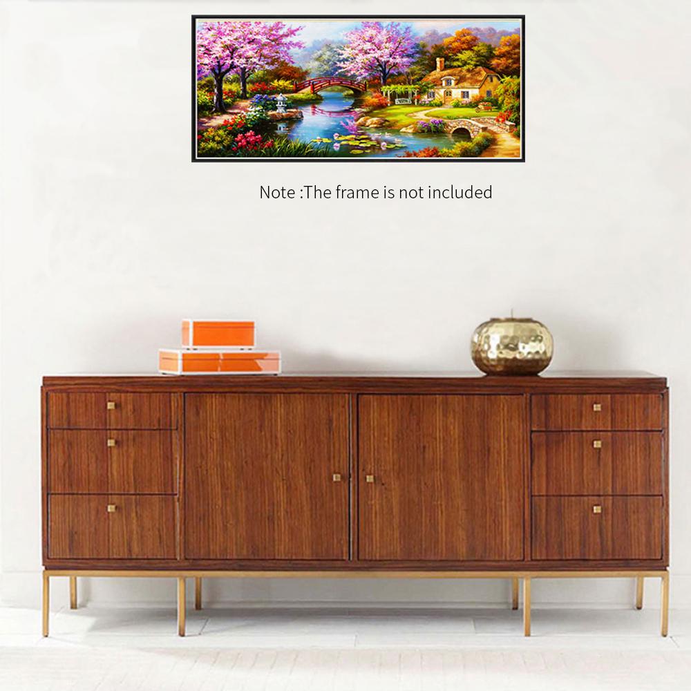 NAIYUE 31 * 15 Inches / 79 * 38cm DIY 5D Diamond Painting Kit Scenery Pattern Rhinestone Mosaic Embroidery Cross Stitch Craft Home Wall Decor
