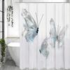 Butterfly Shower Curtain, Bathroom Decorative Shower Curtain, Waterproof Shower Curtain with Hooks