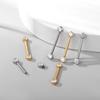 1 Peça Barra de Titânio para Mamilo com Argola Cristal CZ Banhada a Ouro com Escudo Pendurado Barra para Mulheres Piercing de Mamilo com Rosca Interna
