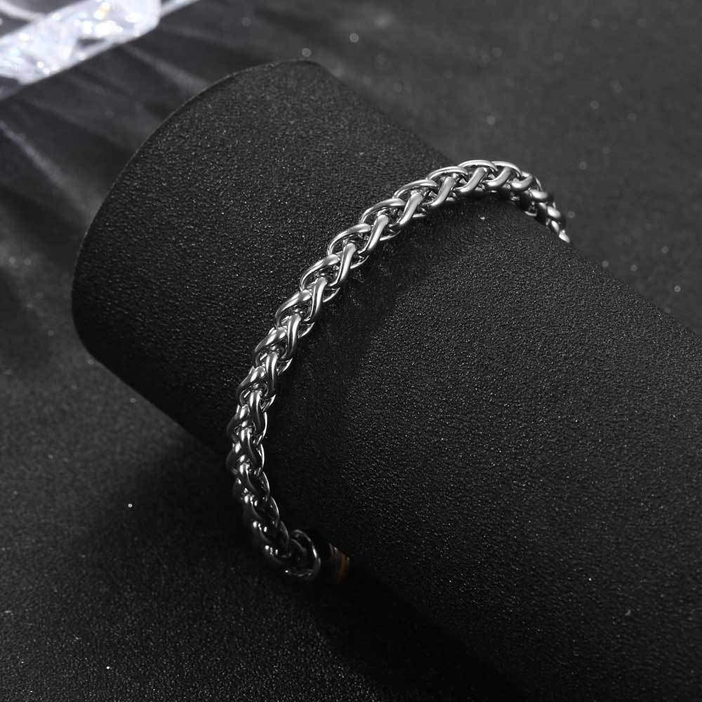Hip-hop Cool Men's Bracelet Titanium Steel Gold-plated Fashionable Twist Bracelet