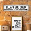 Custom Vintage Aluminum Plaque Rustic She Shed Sign Personalized Garden Wall Art 40x10cm