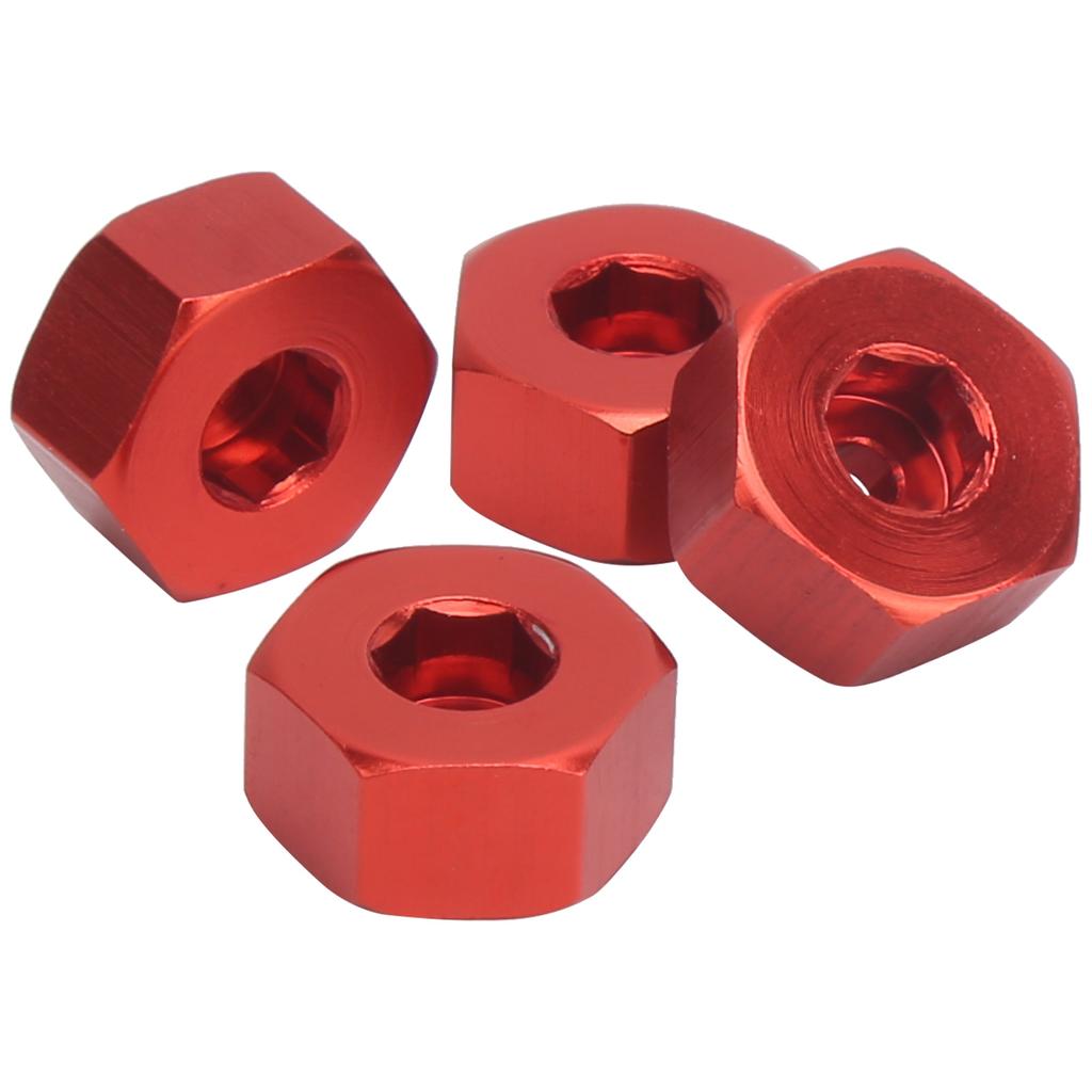 4pcs 5mm To 12mm Combiner Wheel Hub Hex Adapter Accessory for WPL D12 1 10 RC TrucksRed