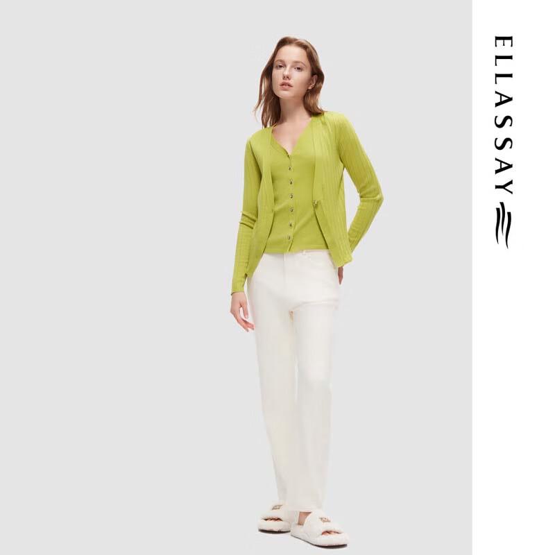 ELLASSAY Women's Elegant V-Neck Wool Knit Sweater