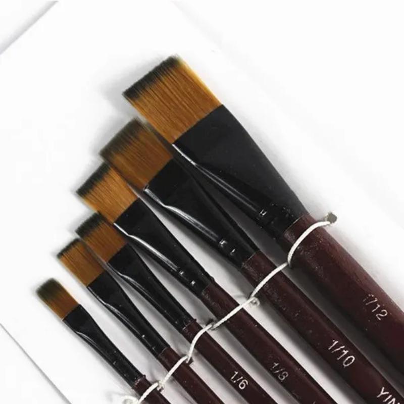 6 Pcs/set Painting Brushes Acrylic Watercolors Artist Paint Brushes Drawing Painting Supplies