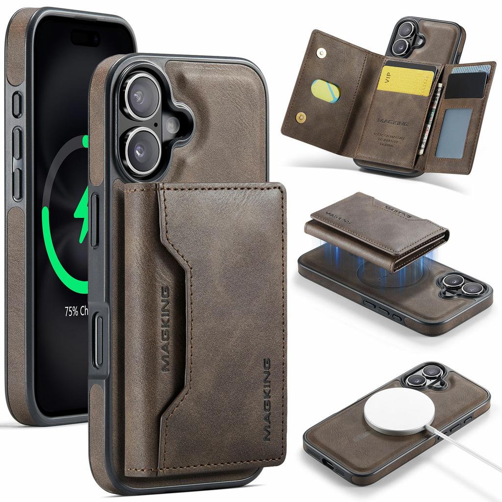 MAGKING K2 Series For iPhone 17 Case Compatible with MagSafe PC+TPU+PU Phone Cover