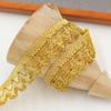 10yard GoldSilver Thread Hollow Wave Lace Ribbon Glitter Metallic lace Trim Border Clothes Curtain Decorative Edge lace trimming