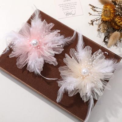 Organza DIY Fabric Nášivka Květinový tvar Ručně vyráběné doplňky Pokrývky hlavy Materiály pro vlasové doplňky