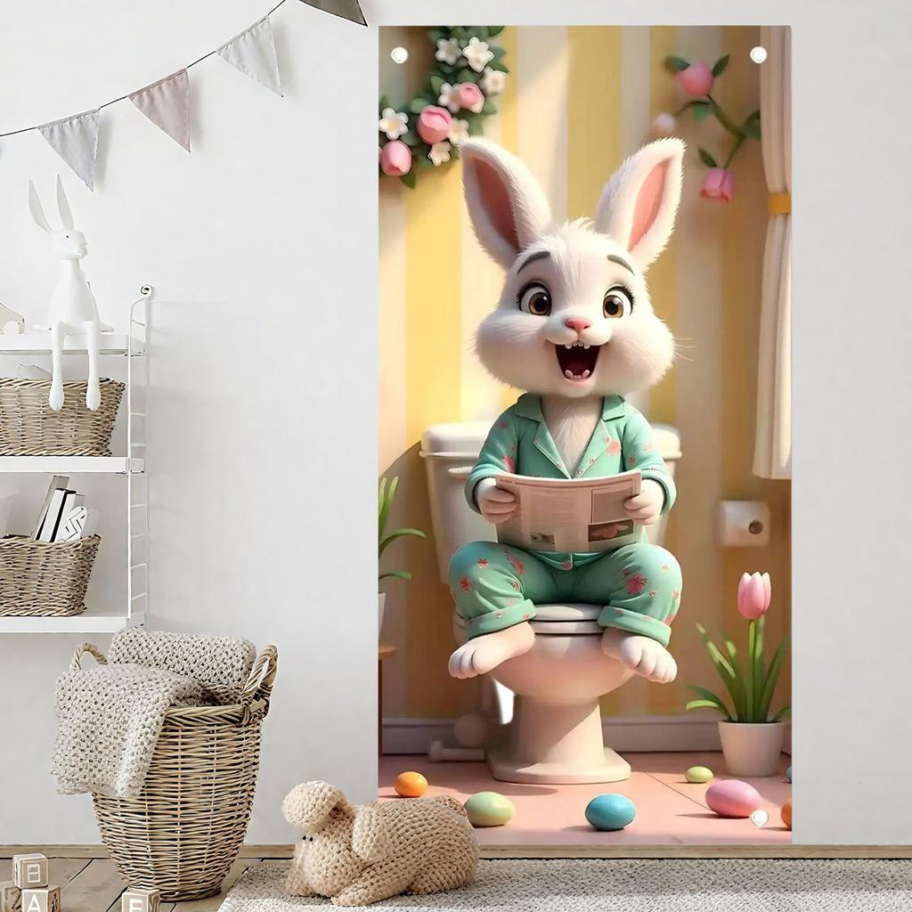 Ostern Türabdeckung Banner Osterei Tür Atmosphäre Türhängendes Vorhang Fahnenstoff