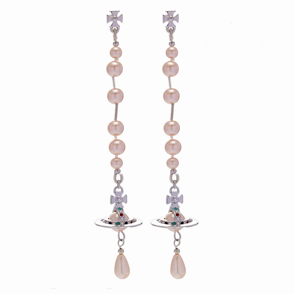 

Европейские и американские роскошные серьги-капли с кисточками из жемчуга Сатурна для женщин