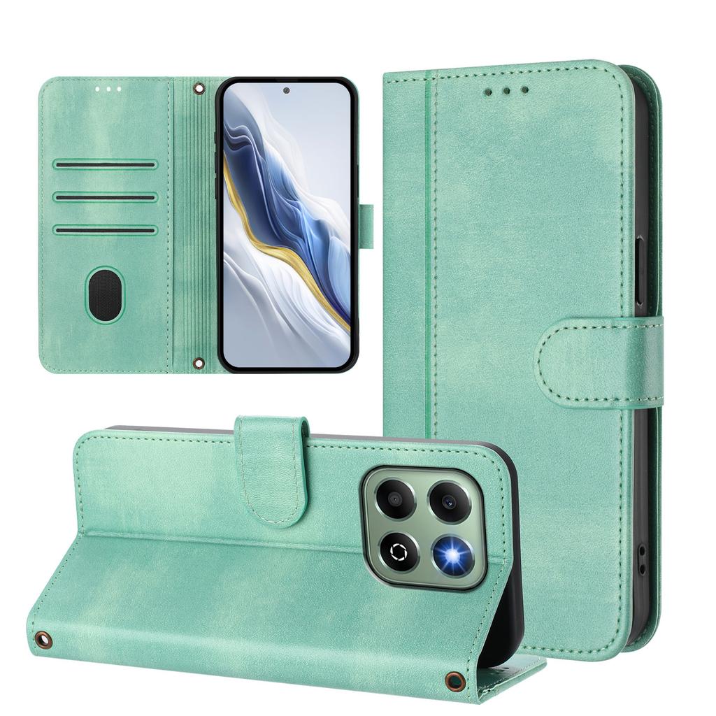 For Honor X6b 4G Cases Wallet Stand Retro Texture Leather Phone Cover with Lanyard