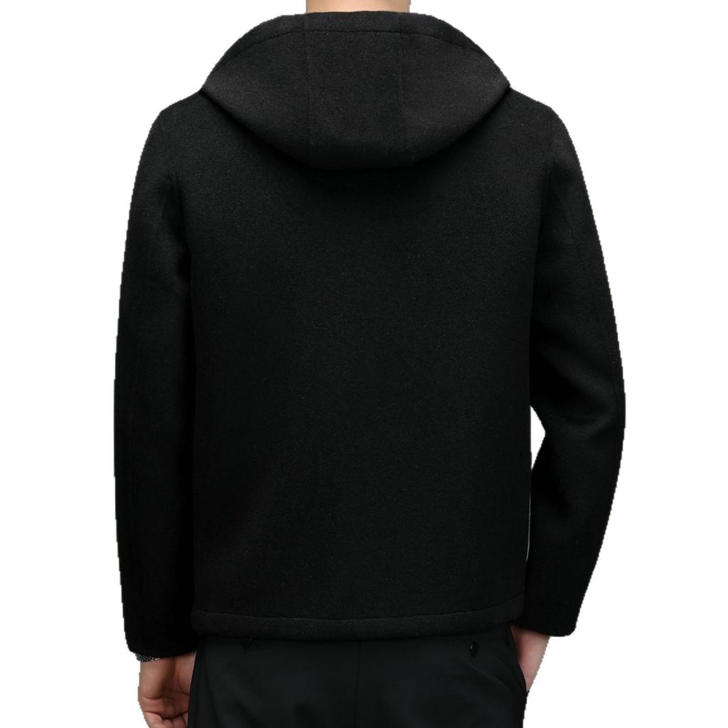 Men's Reversible Wool Hooded Jacket - Autumn/Winter Casual Loose Baseball Style Coat