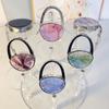 Fashion Marble Texture Handbag Hook Oval Foldable Purse Hanger Holder No Punch Portable Table Edge Hook Under Desk