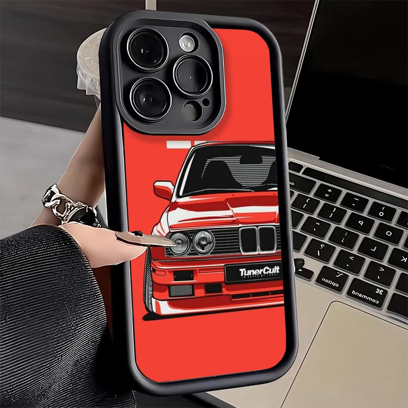 Phone Case for iPhone 17 Air 16E 15 16 Pro Max Simple Japanese Sports Cars Pattern Cover 14 Plus 13 12 Mini Soft Shell Silicone