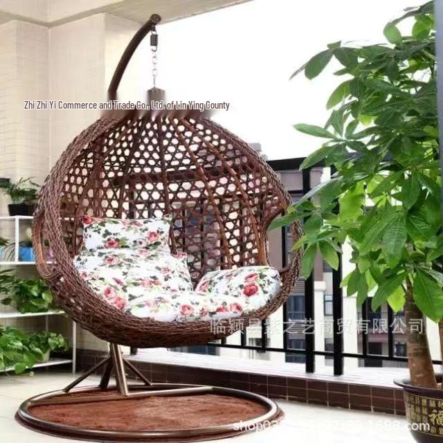 Double Wicker Hanging Basket Chair: Indoor/Outdoor Bird's Nest Swing Chair for Balcony & Leisure