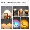 LED Wandleuchte Wiederaufladbar 360° Rotation Bewegungssensor Led Strahler 3 Farben Stufenloses Dimmen für Nachttisch Flur