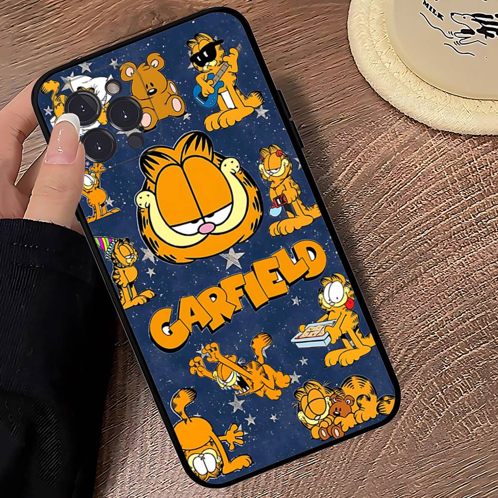 Cute Anime G-Garfields Cat Phone Case For IPhone 12 11 13 14 15 16 17 Pro Max Plus Mini Cover
