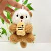 Cute Otter Holding Fish Keychain Soft Plush Toy For Car Keys And Accessories Bag