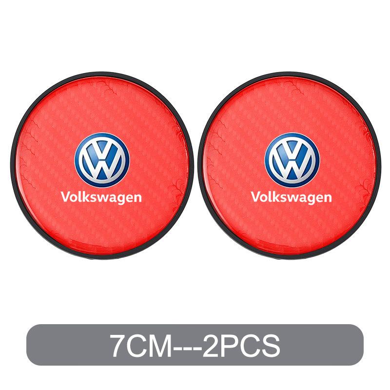 HAT1 2PCS PU Car Water Cup Pad Coaster Rubber Mat Bottle Holder for Volkswagen Golf 4 mk5 Passat b8 b5 VW Sharan Polo 6R Tiguan Rline
