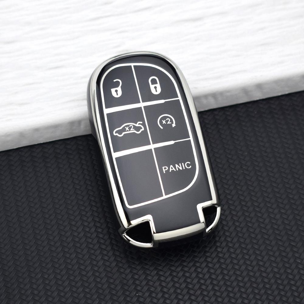 2/3/5 Buttons Tpu Car Key Case For Jeep Grand Cherokee Renegade For Dodge Ram Charger Challenger Journey Durango Fiat Key Cover