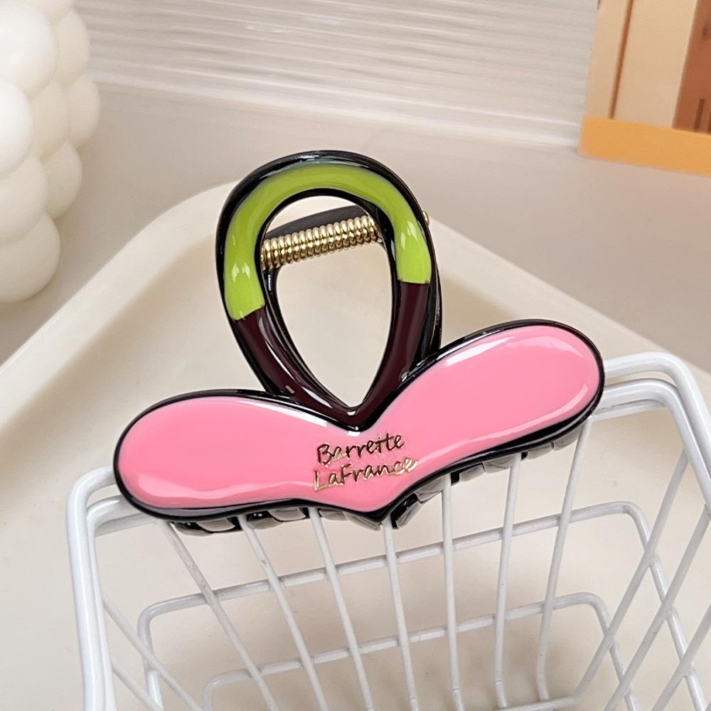 

Корейская ретро заколка для волос в виде сладкого сердца в горошек, высококлассная заколка для волос, заколка-акула для затылка, головной убор для женщин