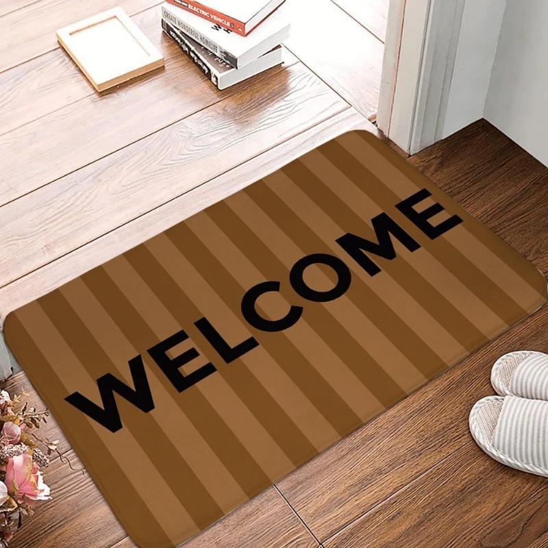 Welcome Area Rug Retro Carpet Floor Mat Doormat Durable Doormat Home Entryway Outdoor Decor Washable Non-Slip Minimalist
