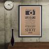 Vintage Classic Life Is Like A Camera Poster Cafe Bar Painting Home Decor Retro Wall Sticker