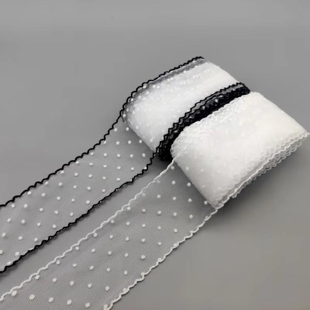 DIY Polka Dot Mesh Ribbon Retro Lace Fabric Ribbon  for Bouquets Gift Wrapping Sewing
