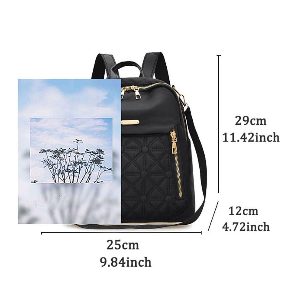 Multi-functional Solid Color Shoulder Bag Oxford Cloth Retro Backpack Simple Luxury Backpack  Lady