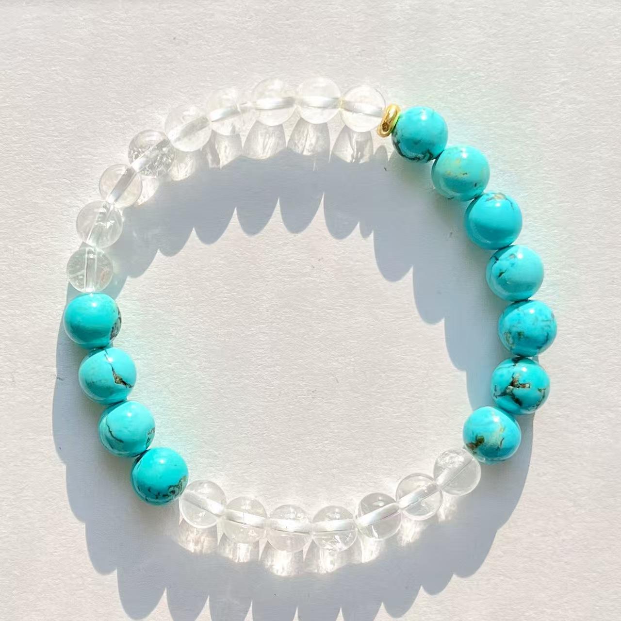 Retro Natural White Crystal Mengsong Design Sense Contrasting Color Bracelet Bracelet