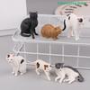 Mini Figurine Cat Model Ornament Desktop Decoration Solid Simulation Animal Model Lying Orange Cat