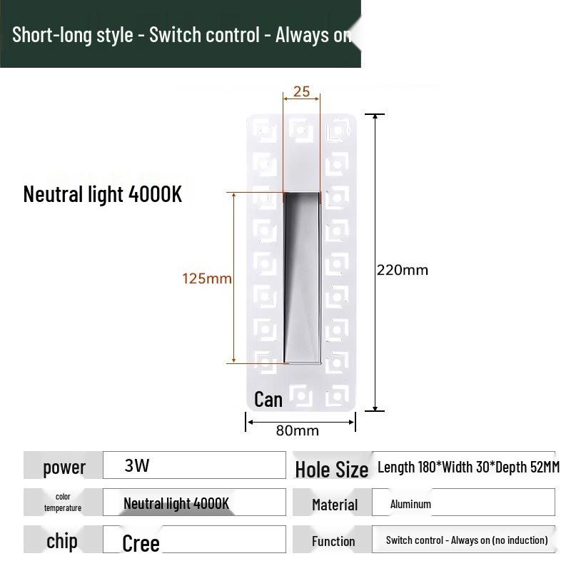 Recessed Frameless LED Stair and Corridor Light