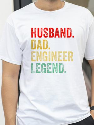 T-shirts Rétro Legendaires Mari Papa Ingénieur Drôles Été Graphique Streetwear Rétro Manches Courtes Cadeaux Fête des Pères T-shirt Hommes
