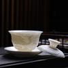 Junsheshi WA White Porcelain Covered Tea Bowl Set