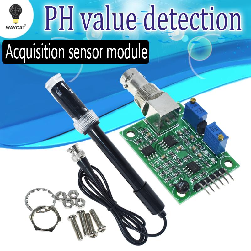 LIZAO 0-14 PH Value Sensor Module, Liquid Acid-Base Monitoring Tester with BNC Electrode Probe for Water Quality Detection