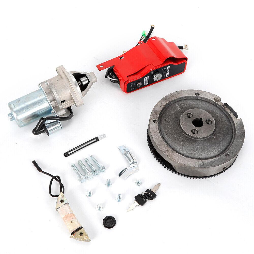 Electric Start Kit Flywheel Starter Motor Switch Ignition For Honda GX390 13HP Engines and Generators