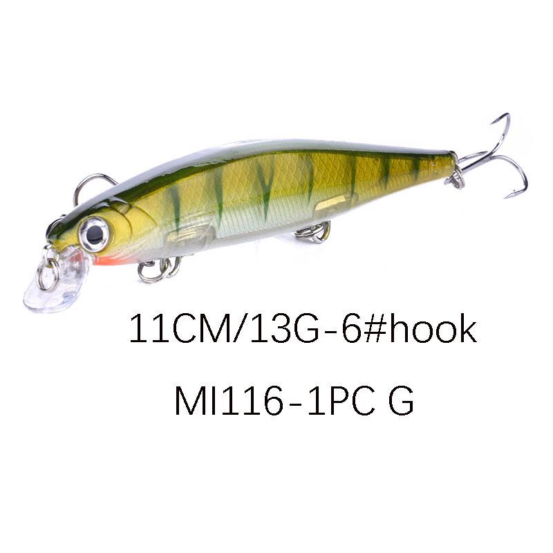 HENG JIA Schwimmender/Sinkender Minnow-Köder 11cm 13g für Wolfsbarsch und Rapfen