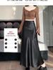 Satin A-Line Fishtail Midi Skirt for Women - Spring/Summer New Style Korean Fashion