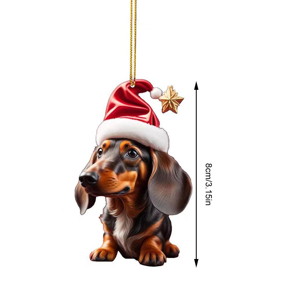 2025 Christmas Ornaments Elk Pendant Hanging Decoration Gift Cute Dog Cat Hanging Tree Cartoon Product Pendant Party Supplies